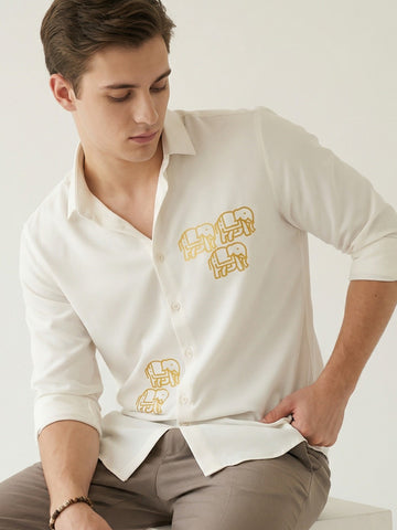 AirX: Wrinkle Free 4-Way Stretch Ethnic Motifs Printed Smart Casual Shirt
