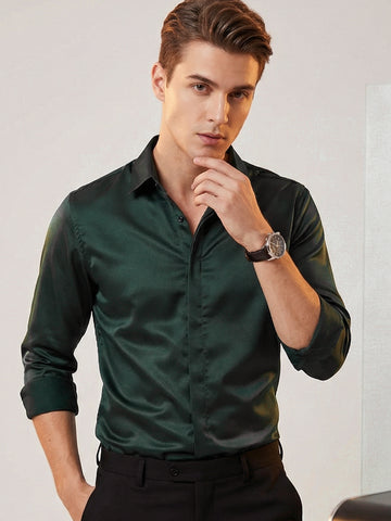 SoftLustre: Satin Finish Soft Solid Party Shirt