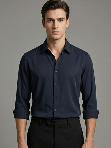AirX: Wrinkle Free 4-Way Stretch Solid Formal Shirt