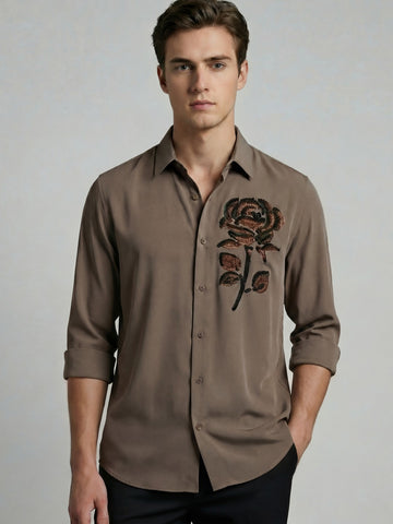 AirX: Wrinkle Free 4-Way Stretch Floral Printed Smart Casual Shirt