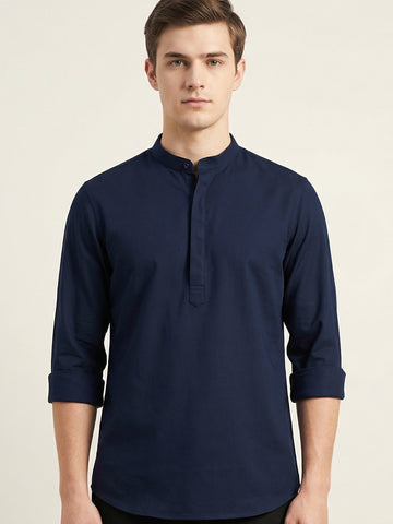SatinPro-Lite: Satin 2-Way Stretch Solid Ethnic Kurta