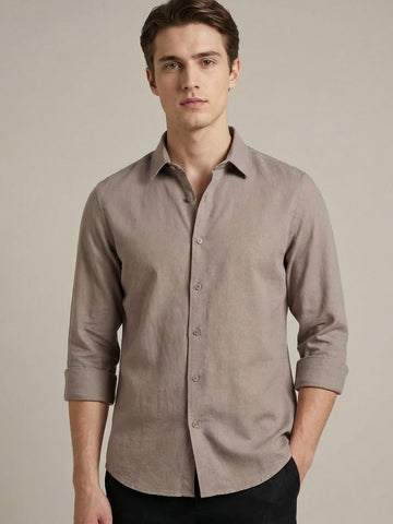 Penta-ProWeave: Rare Linen Blend 2-Way Stretch Solid Smart Casual Shirt