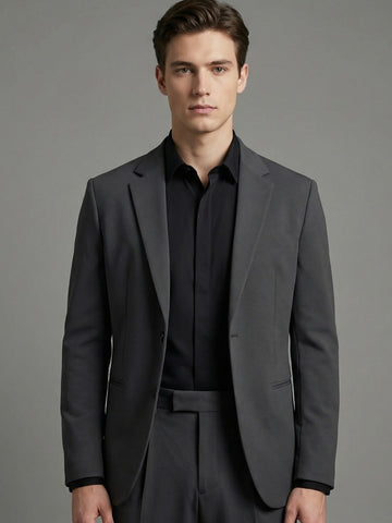 K-Blaze: Satin Finish 4-Way Stretch Solid Formal Blazer
