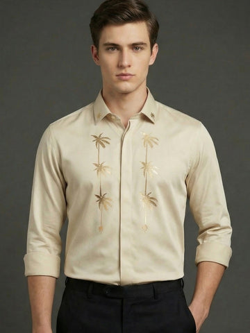 SatinPro-Lite: Satin 2-Way Stretch Foil Printed Party Shirt
