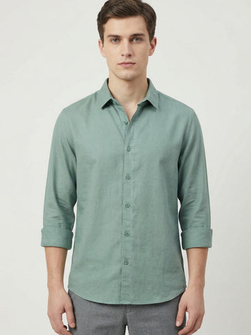 Penta-ProWeave: Rare Linen Blend 2-Way Stretch Solid Smart Casual Shirt