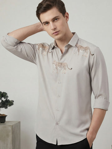 AirX: Wrinkle Free 4-Way Stretch Animal Printed Casual Shirt