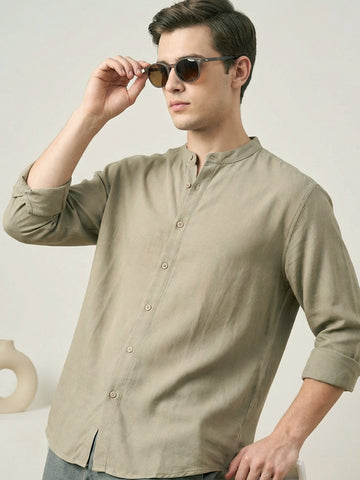 FluidLinen: Fluid Linen Breathable Solid Casual Shirt
