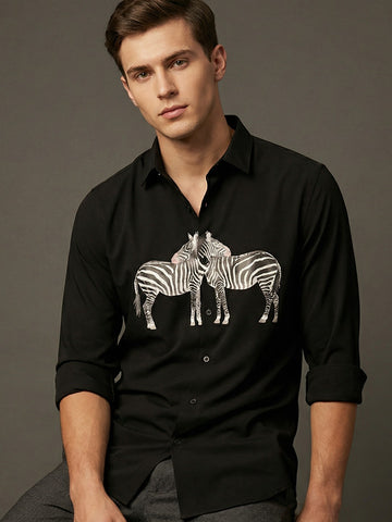 AirX: Wrinkle Free 4-Way Stretch Animal Printed Casual Shirt
