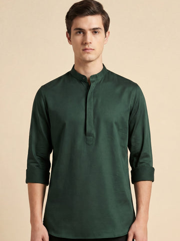 SatinPro-Lite: Satin 2-Way Stretch Solid Ethnic Kurta