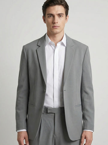 K-Blaze: Satin Finish 4-Way Stretch Solid Formal Blazer