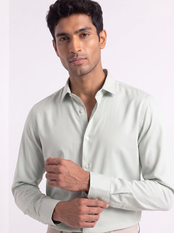 Solid Airy Non-Iron Pastel Green Shirt