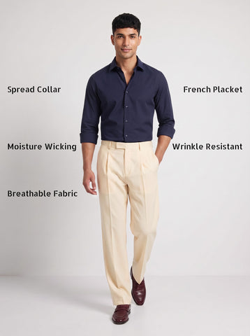 Solid Airy Non-Iron Navy Shirt