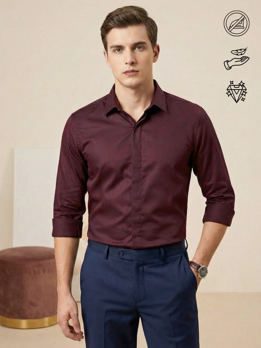 SoftLustre: Satin Finish Soft Solid Party Shirt