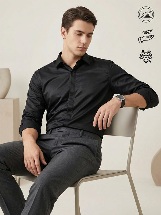 SoftLustre: Satin Finish Soft Solid Party Shirt