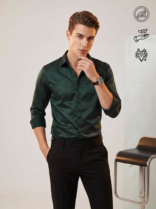 SoftLustre: Satin Finish Soft Solid Party Shirt