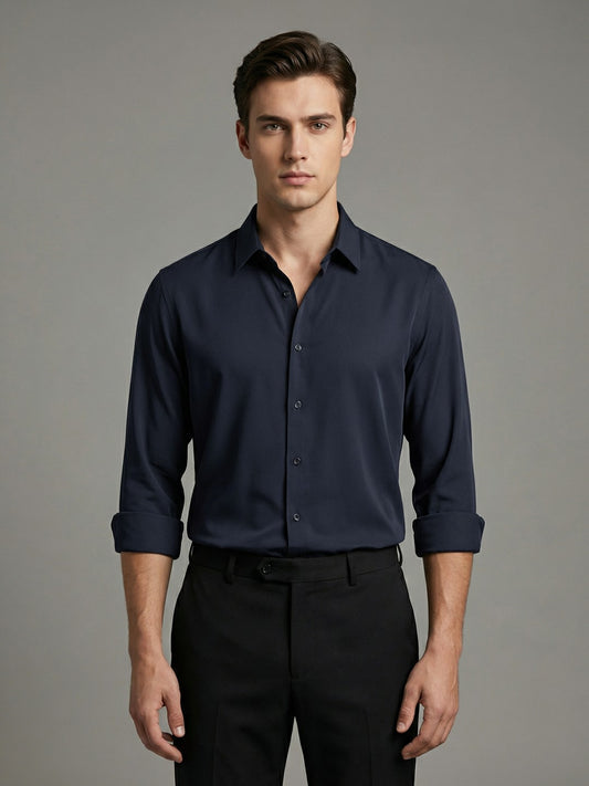 AirX: Wrinkle Free 4-Way Stretch Solid Formal Shirt