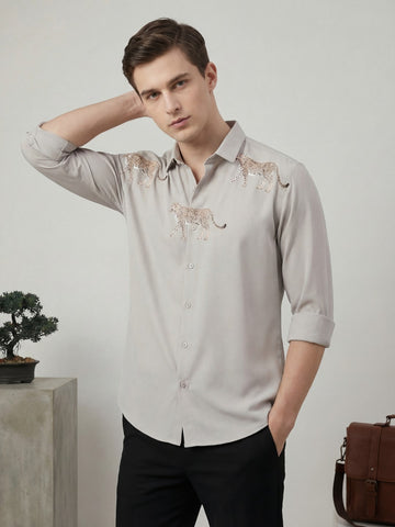 AirX: Wrinkle Free 4-Way Stretch Animal Printed Casual Shirt