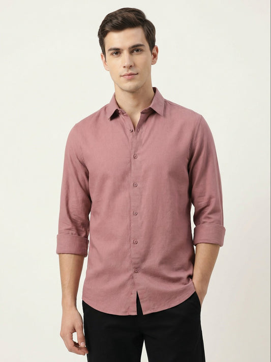 Penta-ProWeave: Rare Linen Blend 2-Way Stretch Solid Smart Casual Shirt