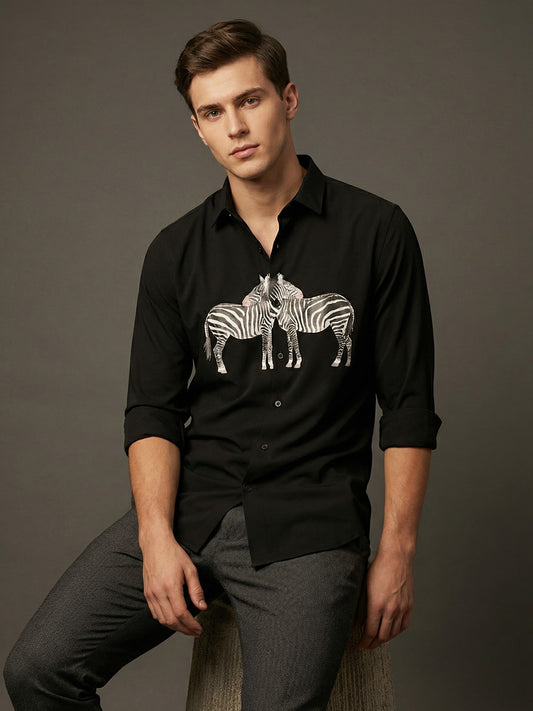 AirX: Wrinkle Free 4-Way Stretch Animal Printed Casual Shirt