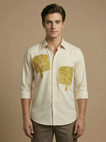 AirX: Wrinkle Free 4-Way Stretch Floral Printed Smart Casual Shirt