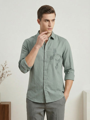 Penta-ProWeave: Rare Linen Blend 2-Way Stretch Embroidered Smart Casual Shirt