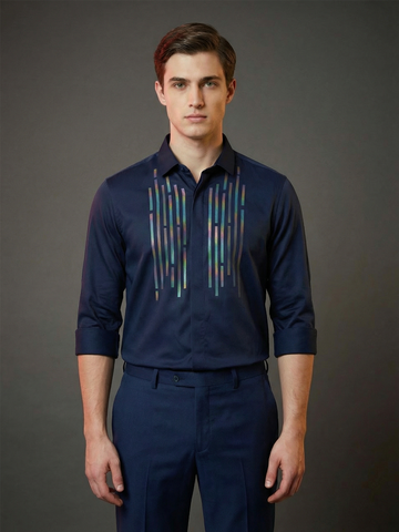 SatinPro-Lite: Satin 2-Way Stretch Foil Printed Party Shirt