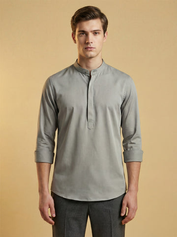SatinPro-Lite: Satin 2-Way Stretch Solid Ethnic Kurta