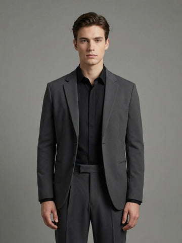 K-Blaze: Satin Finish 4-Way Stretch Solid Formal Blazer