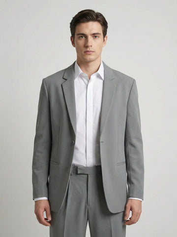 K-Blaze: Satin Finish 4-Way Stretch Solid Formal Blazer