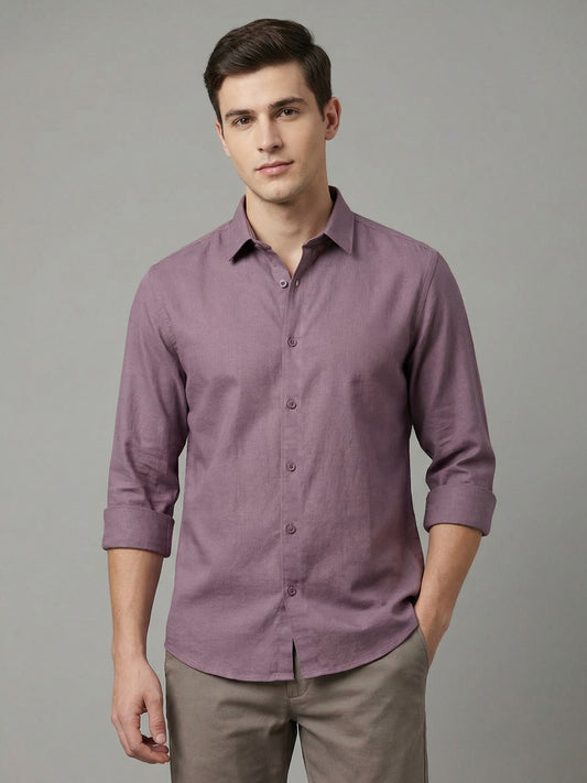Penta-ProWeave: Rare Linen Blend 2-Way Stretch Solid Smart Casual Shirt