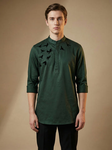 SatinPro-Lite: Satin 2-Way Stretch Printed Ethnic Kurta