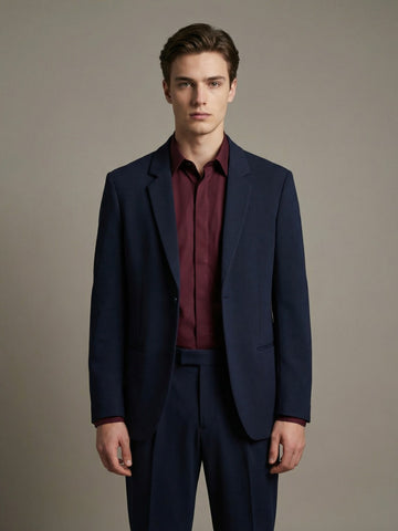 K-Blaze: Satin Finish 4-Way Stretch Solid Formal Blazer