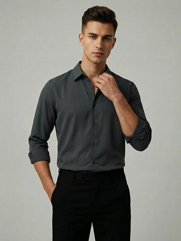 AirX: Wrinkle Free 4-Way Stretch Solid Formal Shirt