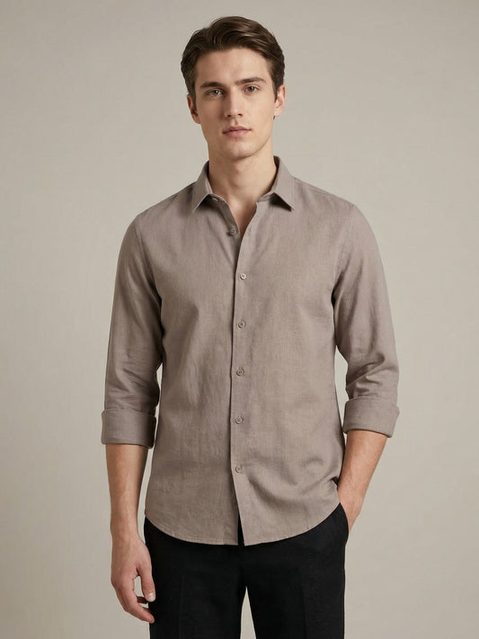 Penta-ProWeave: Rare Linen Blend 2-Way Stretch Solid Smart Casual Shirt