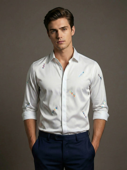 SatinPro-Lite: Satin 2-Way Stretch Foil Printed Party Shirt