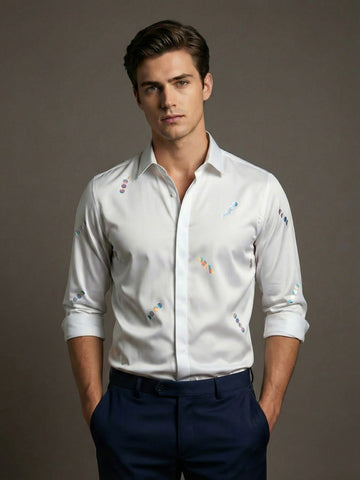 SatinPro-Lite: Satin 2-Way Stretch Foil Printed Party Shirt