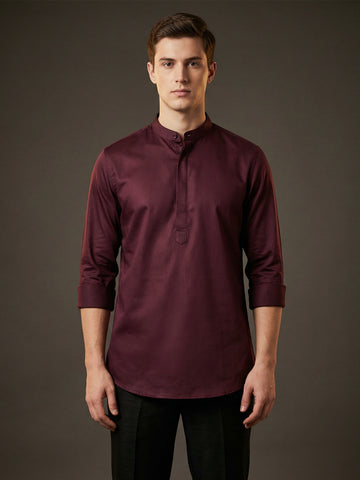 SatinPro-Lite: Satin 2-Way Stretch Solid Ethnic Kurta