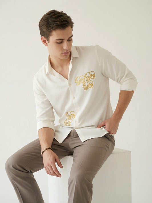 AirX: Wrinkle Free 4-Way Stretch Ethnic Motifs Printed Smart Casual Shirt