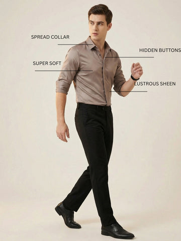 SoftLustre: Satin Finish Soft Solid Party Shirt