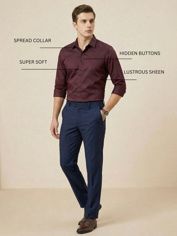 SoftLustre: Satin Finish Soft Solid Party Shirt