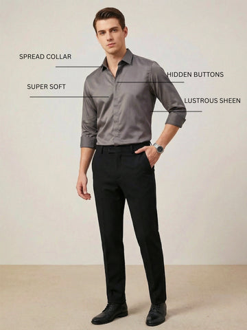 SoftLustre: Satin Finish Soft Solid Party Shirt