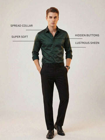 SoftLustre: Satin Finish Soft Solid Party Shirt