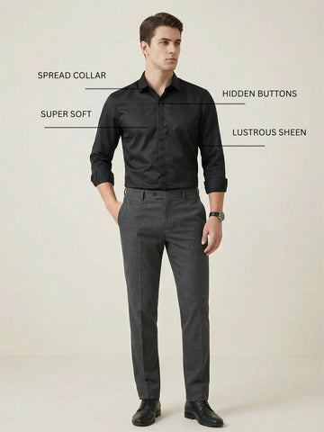 SoftLustre: Satin Finish Soft Solid Party Shirt