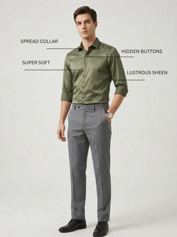 SoftLustre: Satin Finish Soft Solid Party Shirt