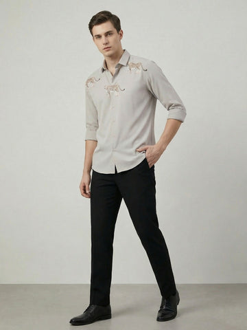 AirX: Wrinkle Free 4-Way Stretch Animal Printed Casual Shirt