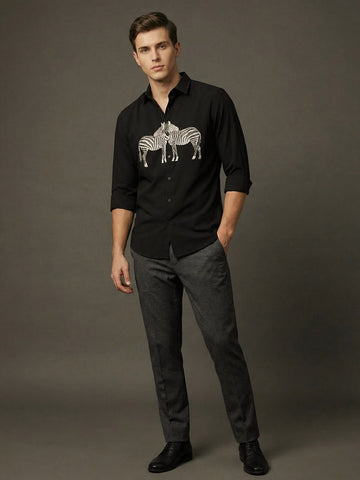 AirX: Wrinkle Free 4-Way Stretch Animal Printed Casual Shirt