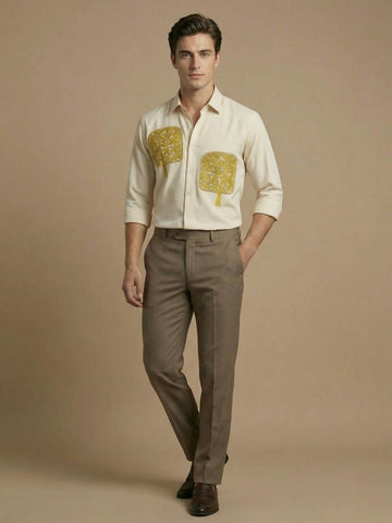AirX: Wrinkle Free 4-Way Stretch Floral Printed Smart Casual Shirt