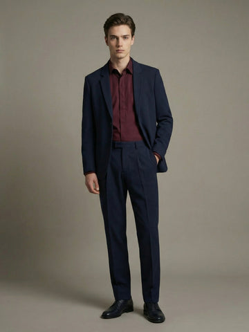K-Blaze: Satin Finish 4-Way Stretch Solid Formal Blazer