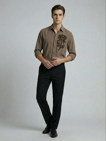 AirX: Wrinkle Free 4-Way Stretch Floral Printed Smart Casual Shirt