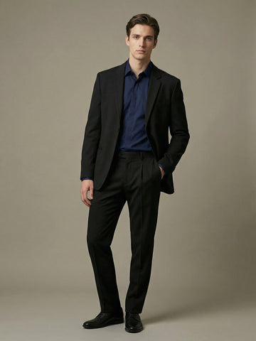 K-Blaze: Satin Finish 4-Way Stretch Solid Formal Blazer